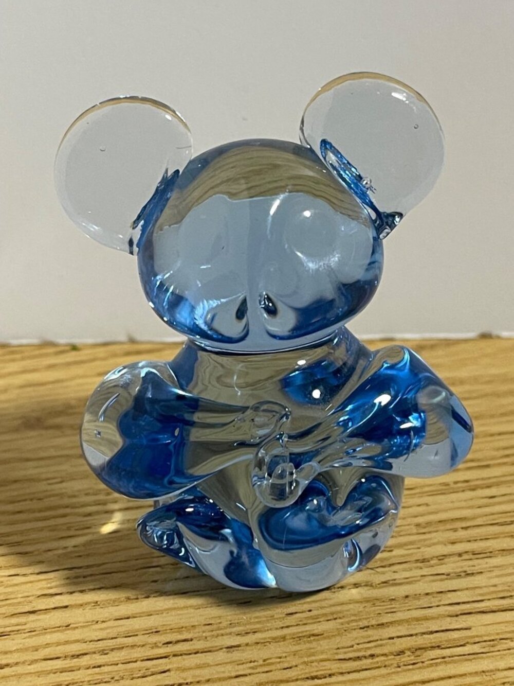Blue Glass Koala Bear Figurine 2.75" Tall Collectible Art Decor VTG 80s MCM